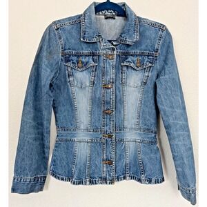 Periscope‎ Jean Jacket Women Size Small Blue Denim Fitted Waist